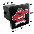 Western Kentucky University Secondary Logo Tow Trailer Hitch Cover Plug Insert For 2 In Receivers Black Abs Plastic With Uv