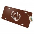 Graphics More Horseshoe Lucky Double Cowboy Brown Novelty Metal Vanity Tag License Plate