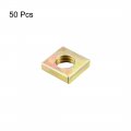 Uxcell Square Nuts M6x10mmx3mm Yellow Zinc Plated Metric Coarse Thread Assortment Kit 50 Pcs