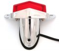 4into1 Lucas Style Led Tail Light Assembly Chrome W Red Lens