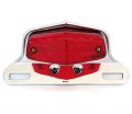 4into1 Lucas Style Led Tail Light Assembly Chrome W Red Lens