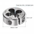 Uxcell Round Threading Dies Metric M8 X 1 25 Thread Right Hand Adjustable High Speed Steel Hss Screw Cutting Die Repair Tool