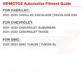 Vipmotoz Full Led Front Amber Side Marker Lights Compatible With 2021-2023 Chevy Tahoe Suburban Cadillac Escalade Gmc Yukon Xl