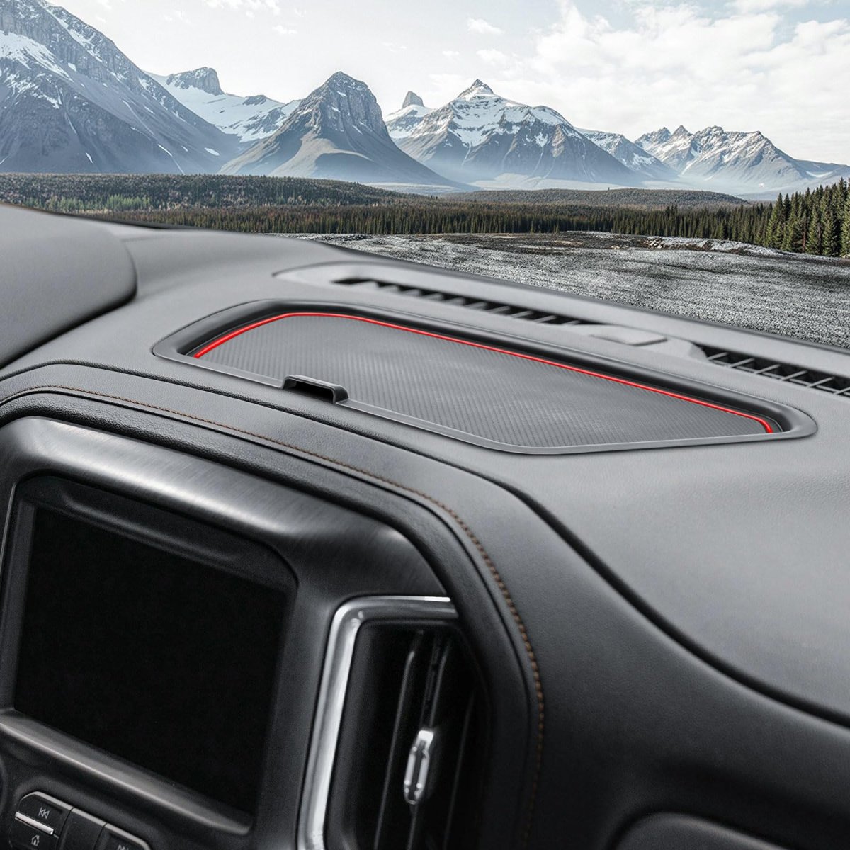 Dashboard Organizer Tray For 2019 2021 Chevy Silverado Gmc Sierra 1500 And 2020 2023 2500hd 3500hd Red Center Console Storage