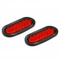 6 Oval 24 Led Truck Trailer Tail Lights Stop Turn Brake 12v W Grommet Universal For Bus Boat Red 2 Pack