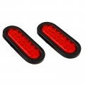 6 Oval 24 Led Truck Trailer Tail Lights Stop Turn Brake 12v W Grommet Universal For Bus Boat Red 2 Pack 