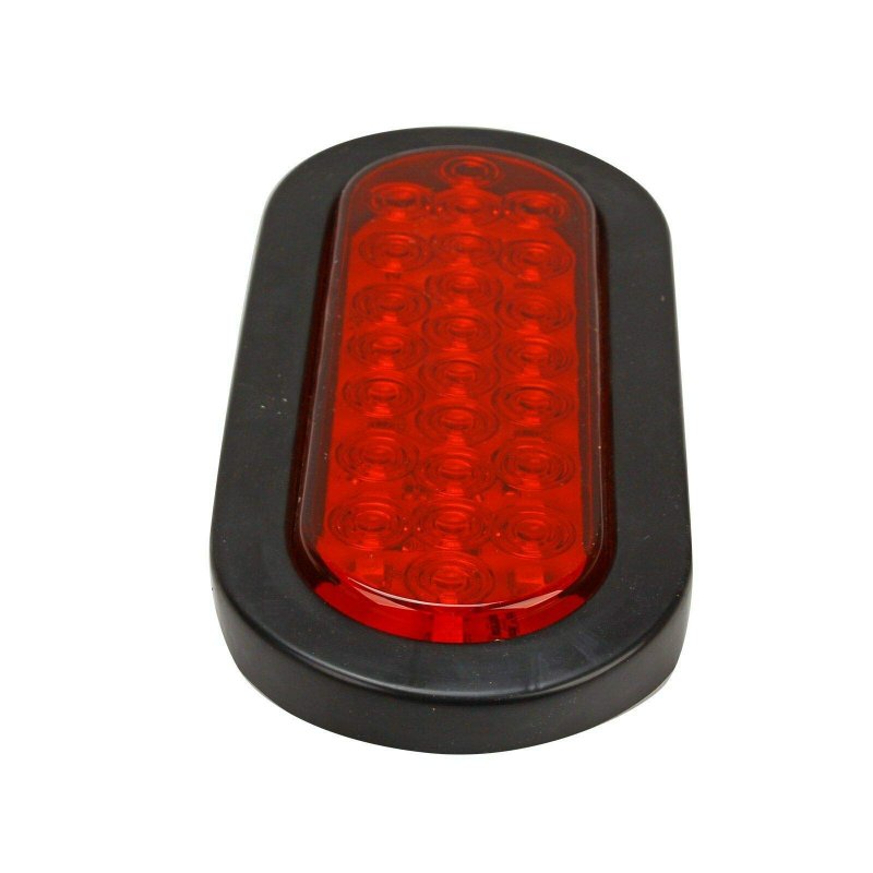 6 Oval 24 Led Truck Trailer Tail Lights Stop Turn Brake 12v W Grommet Universal For Bus Boat Red 2 Pack