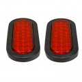 6 Oval 24 Led Truck Trailer Tail Lights Stop Turn Brake 12v W Grommet Universal For Bus Boat Red 2 Pack