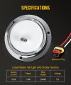 Partsam 2pcs 4 Inch Round Led Trailer Strobe Lights Red Lotus Pattern Stop Turn Tail Running Lamps Chrome Bezel Waterproof