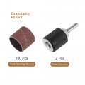 Uxcell 100 Pcs 1 Inch Sanding Sleeves Sandpaper Set 60 Grit With 2 0 79 Drum Mandrels For Rotary Tools
