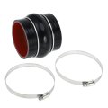 1 Set 76mm 2 99 Length Black Red Car Silicone Hose With Clamps Hump Coolant Universal 