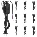 Lamp Cord With Switch Plug 10 Pack 6 Ft Prong Power Pure Copper Wire Stripped Ends Ready For Light Project And Repair Lights 
