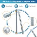 Minho Motorcycle High Strength Grade 8 Metric Flanged Hex Bolts M6-1 0 110