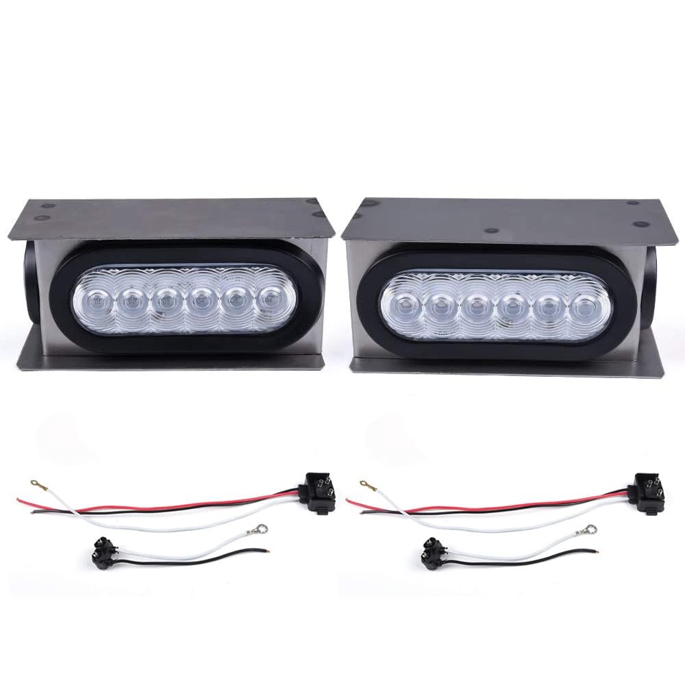 Led Trailer Steel Box Kit For Truck W 6 Oval Tail Light 2 Marker Lamp Clear Lens Luces Traserasassembly