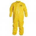 Dupont Tychem Qc Coveralls W Elastic Wrists Ankles Bound Seam Large Yellow 