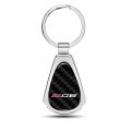 Ipick Image For Chevrolet Corvette C7 Z06 Real Black Carbon Fiber Chrome Metal Teardrop Key Chain Keychain Official Licensed