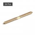 Uxcell 8x90mm Hanger Bolts 24pcs Double Ended Self-tapping Thread Wood To Dowel Screws For Connecting