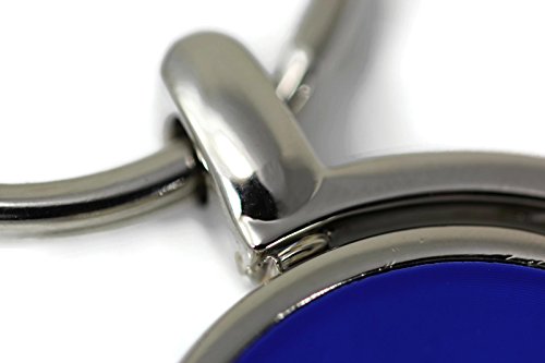 Blue Mazda Zoom-zoom Logo Brushed Metal Round Spinner Chrome Key Chain Spin Ring