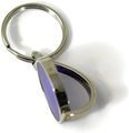Blue Mazda Zoom-zoom Logo Brushed Metal Round Spinner Chrome Key Chain Spin Ring