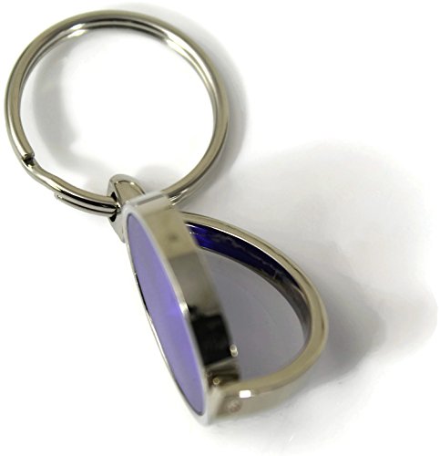 Blue Mazda Zoom-zoom Logo Brushed Metal Round Spinner Chrome Key Chain Spin Ring