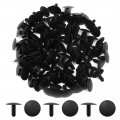 Uxcell 100pcs Black Car Plastic Push Rivet Fastener Bumper Clip For 5mm X 4mm Dia Hole