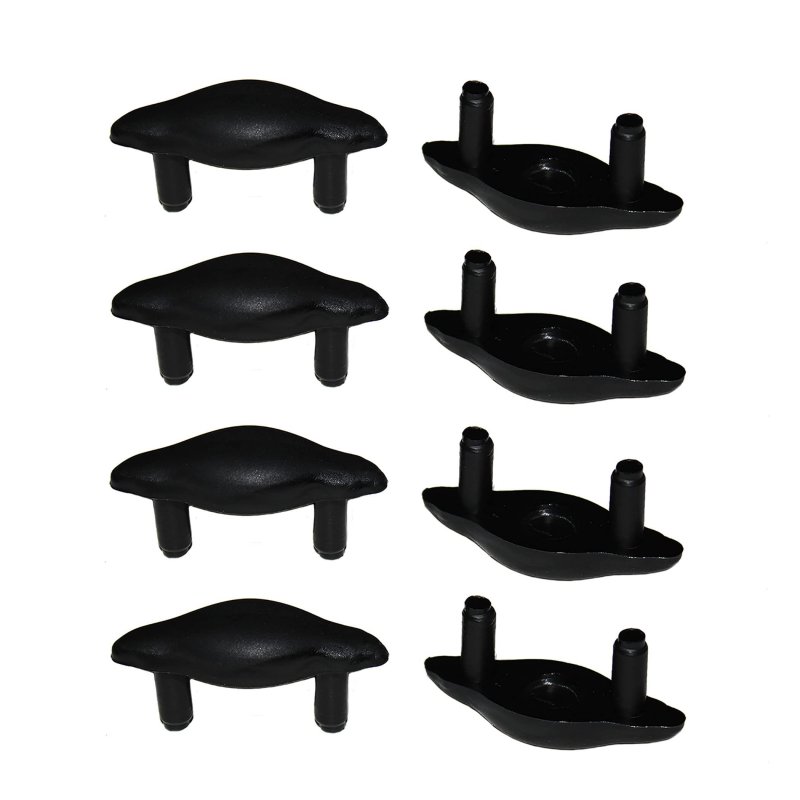 1-5 8 X 5 Dual Post Sling Rail Insert Floor Protectors Used On Patio And Outdoor Chair Chaise Lounge Furniture Black Pack Of