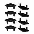 1-5 8 X 5 Dual Post Sling Rail Insert Floor Protectors Used On Patio And Outdoor Chair Chaise Lounge Furniture Black Pack Of 