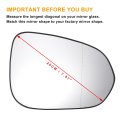 Car Rearview Right Passenger Side Mirror Glass Replacement W Backing Plate Aspherical Heated White For Lexus Nx 2014-2020