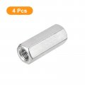 Uxcell M10 X 1 5-pitch 45mm Length Coupling Nuts 4pcs 304 Stainless Steel Metric Hex Rod