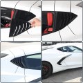 Rear Side Window Louvers Cover Trim Abs 2pcs Compatible With Corvette C8 Stingray Coupe 2020-2023 Shark Gills Styling Air Outle