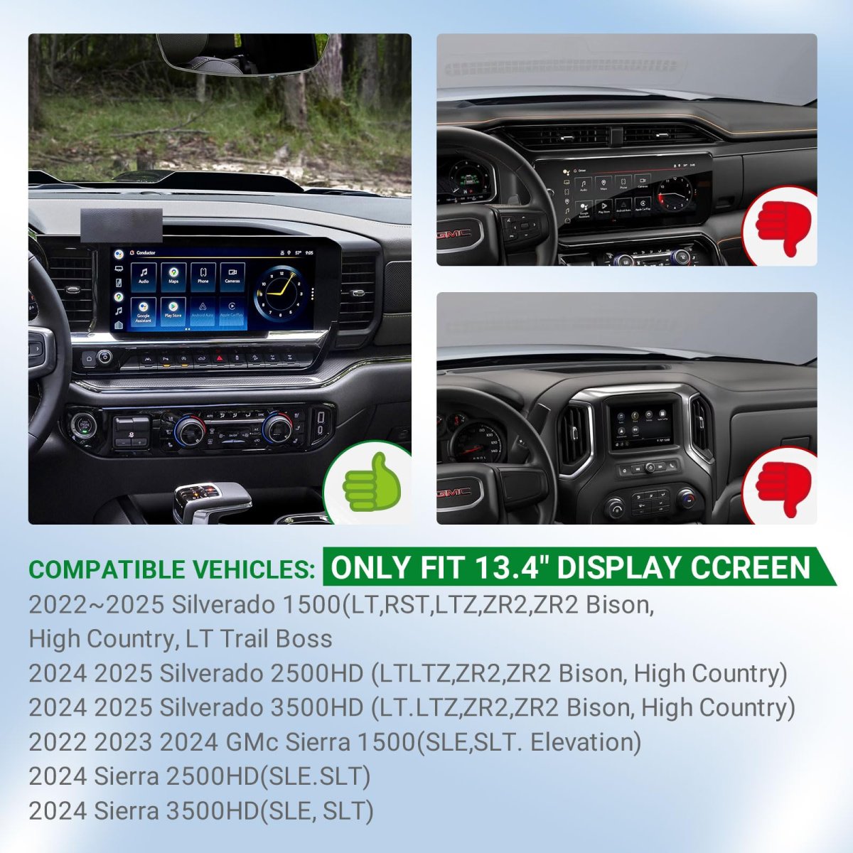 Dashboard Organizer Tray For 2022-2025 Chevy Silverado Gmc Sierra 1500 2024-2025 2500hd 3500hd Accessories Behind Screen Dash