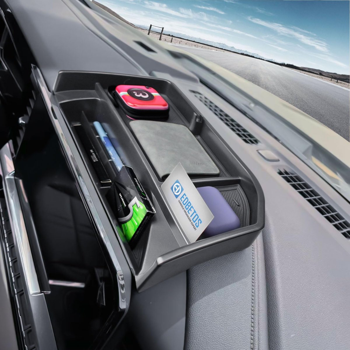 Dashboard Organizer Tray For 2022-2025 Chevy Silverado Gmc Sierra 1500 2024-2025 2500hd 3500hd Accessories Behind Screen Dash