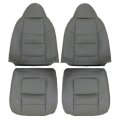 E Medium Flint Gray Perforated Driver Passenger Side Bottom Top Leather Seat Covers For Ford F250 F350 Lariat 2001 
