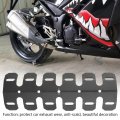 Qiilu Motorcycle Heat Shield Muffler Pipe Guard Leg Anti Hot Universal Protector With Stainless Steel Clamps Modified Hood