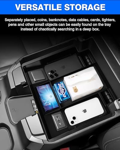 Center Console Organizer For 2022 2023 2024 Chevy Chevrolet Silverado Sierra 1500 Gmc Sierra 2500hd 3500hd Accessories Armrest