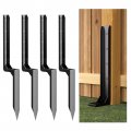 Muzata 4pack Fence Post Repair Kit Stakes Heavy Duty Black Steel Anchor Ground Spike Quick Easy For 4x4 6x6 Tilted Broken Wood 