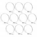 Uxcell 10pcs Double Wire Hose Clamp 140-150mm Adjustable Stainless Steel Clips With M8 Bolt For Dust Collection Pump Pipe
