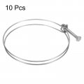 Uxcell 10pcs Double Wire Hose Clamp 140-150mm Adjustable Stainless Steel Clips With M8 Bolt For Dust Collection Pump Pipe