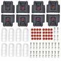 Secosautoparts 90980-11885 7283-7449 8pcs Ignition Coil 4 Pin Plug Connector Waterproof Black Socket Kit Fit For Toyota Matrix