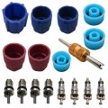 Xspeedonline 17pcs Air Conditioning Valve Core Kits For R134a And R12 R22s Primary Seal Vale Core Tools Caps The Vehicle 