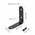 Corner Brace Angle Bracket Fastener L Shape 65mmx65mmx19mm Black Round End With Screws 8pcs