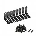 Corner Brace Angle Bracket Fastener L Shape 65mmx65mmx19mm Black Round End With Screws 8pcs 