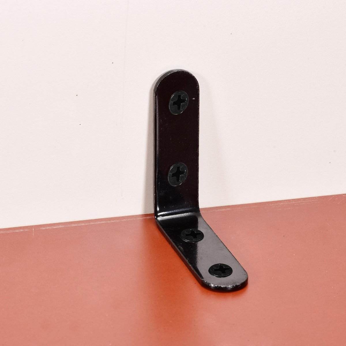 Corner Brace Angle Bracket Fastener L Shape 65mmx65mmx19mm Black Round End With Screws 8pcs