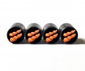 Bacon Strips Emoji Tire Valve Stem Caps Black Aluminum Set Of Four 