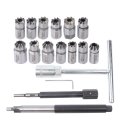17pcs Diesel Injector Seat Cutter Tool Set Reamer