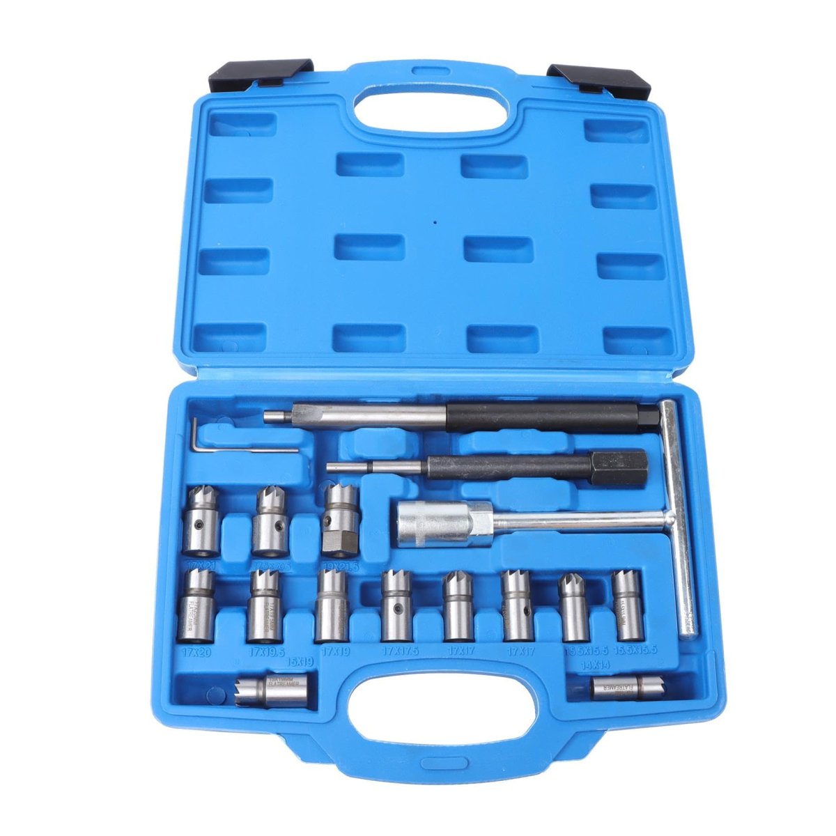 17pcs Diesel Injector Seat Cutter Tool Set Reamer
