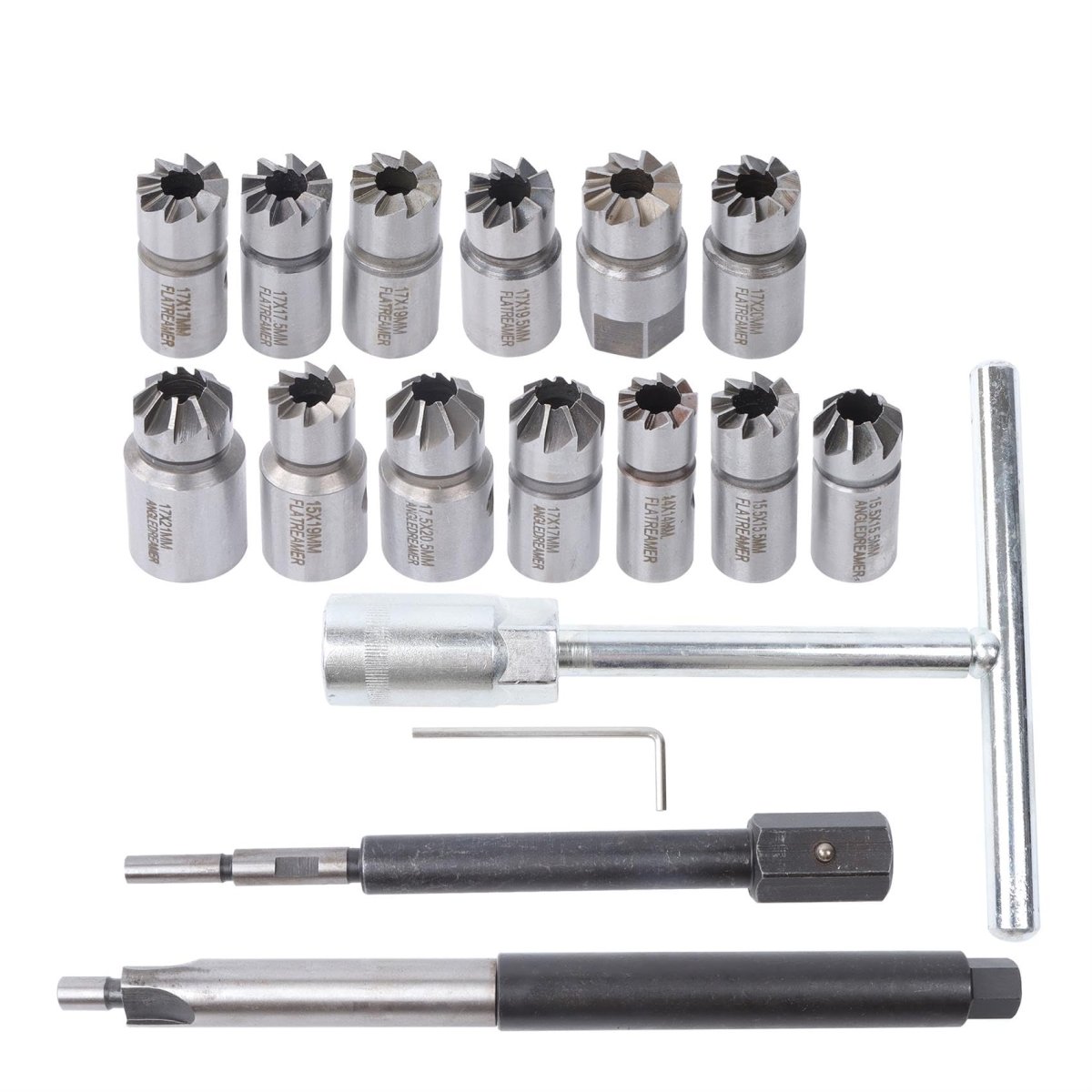 17pcs Diesel Injector Seat Cutter Tool Set Reamer