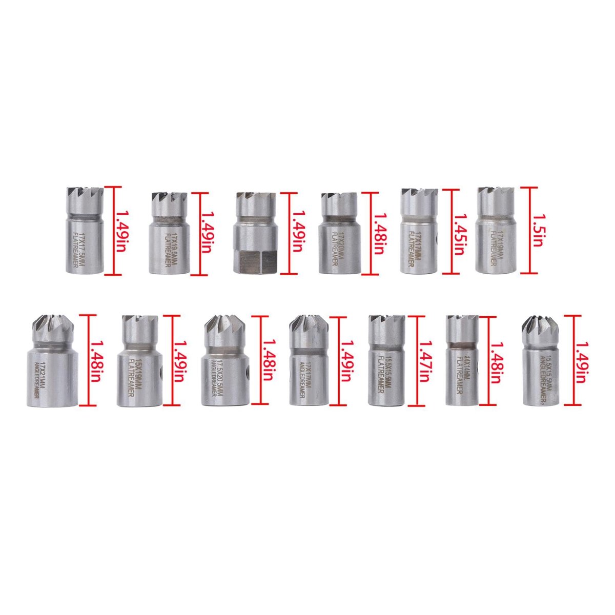 17pcs Diesel Injector Seat Cutter Tool Set Reamer