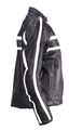 Womens Vented Leather Motorcycle Jacket Cream Stripes Size L Lg Large 