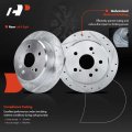 A-premium Rear Drilled And Slotted Disc Brake Rotors Ceramic Pads Kit Wheel Bearing Hub Assembly Compatible With Toyota Camry